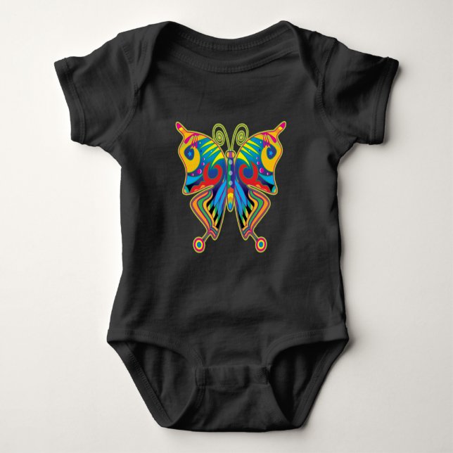 Farbschmetterling Baby Strampler (Vorderseite)