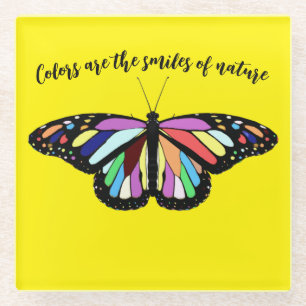 Farbschmetterling Glasuntersetzer