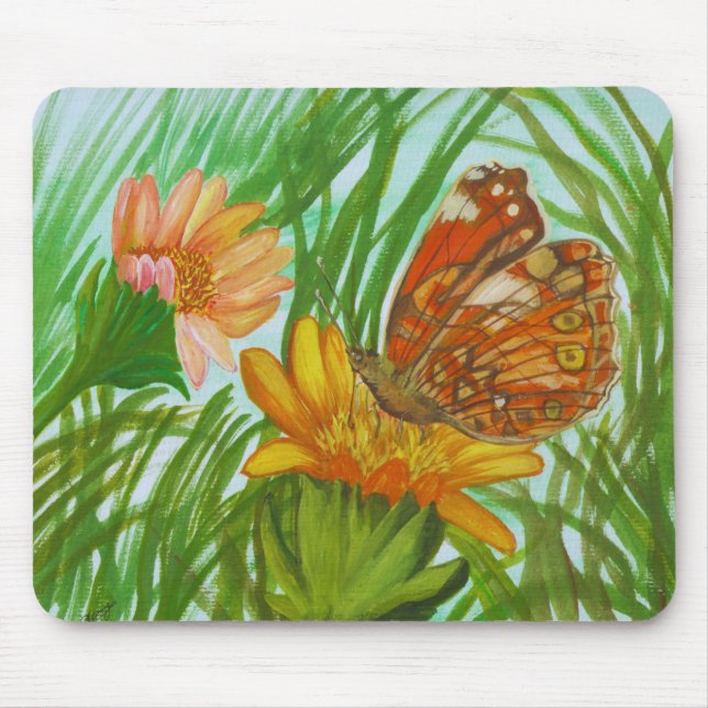 Farbschmetterling im Garten Mousepad (Vorne)