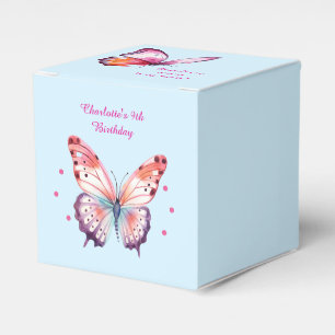 Farbschmetterling in rosa Lila und blau Geschenkschachtel