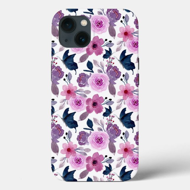 Farbschmetterling und rosa Blume Case-Mate iPhone Hülle (Rückseite)