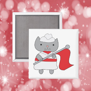 Farbschutz Cat Red White Magnet