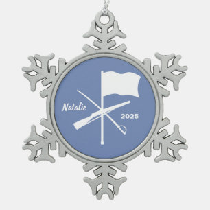 Farbschutz Schneeflocken Zinn-Ornament