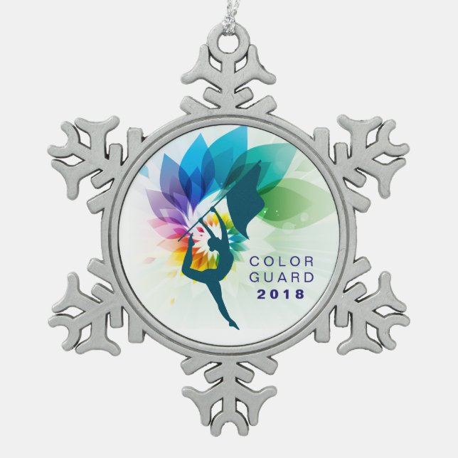 Farbschutz-Verzierung Schneeflocken Zinn-Ornament (Vorderseite)