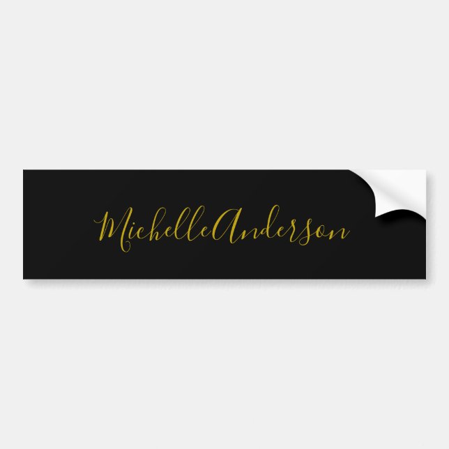 Farbschwarz Moderner Minimalistischer Handschrifte Autoaufkleber (Vorne)