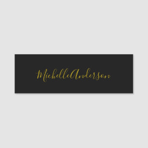 Farbschwarz Moderner Minimalistischer Handschrifte Namensschild