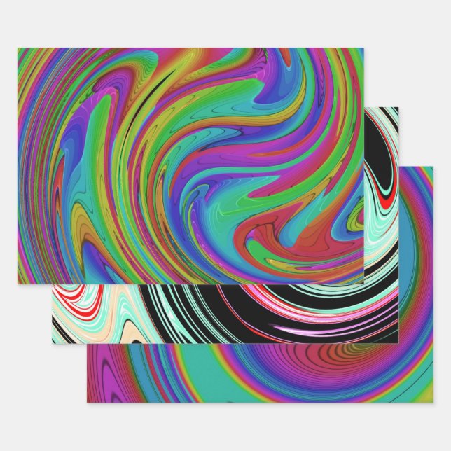 Farbschwirl Geschenkpapier Set (Set)