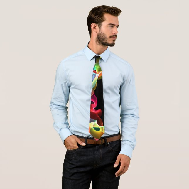 Farbschwirr Abstrakt auf schwarzen Neckbinsel Krawatte (Beispiel)