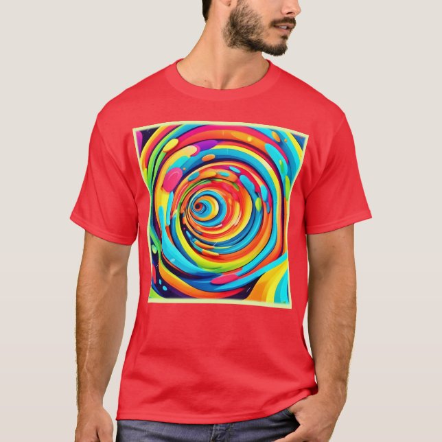 Farbschwirren im psychedelischen Tunnel T-Shirt (Vorderseite)