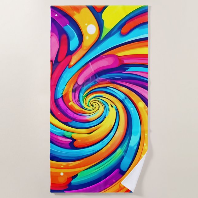 Farbschwirren, psychedelischer Geist, farbiges Cha Strandtuch (Vorderseite)