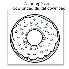 Farbseite - Donut, Farbe für sich! Poster