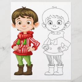 Farbseite für niedliche Cartoon Flyer