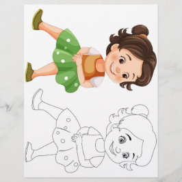 Farbseite für niedliche Cartoon Flyer