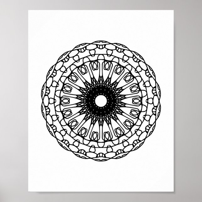 Farbseite Mandala DIY Wall Art Poster (Vorne)