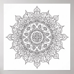 Farbseite Seidenstraße Mandala Poster