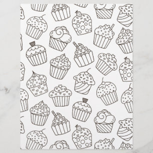 Farbseiten Cupcake Party Scrapbook Paper