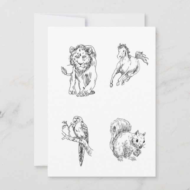 Farbseiten für Kinder Einladung (Vorderseite)