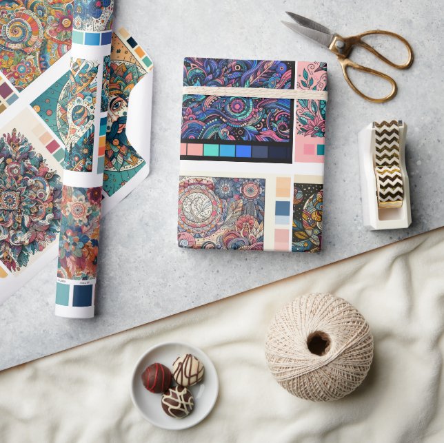 Farbseiten Geschenkartikel zum Färben von Buchgesc Geschenkpapier (Kunsthandwerk)