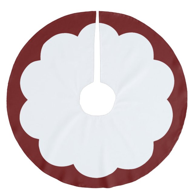 Farbskalierte Kanten mit weißer Mitte Polyester Weihnachtsbaumdecke (Vorderseite)