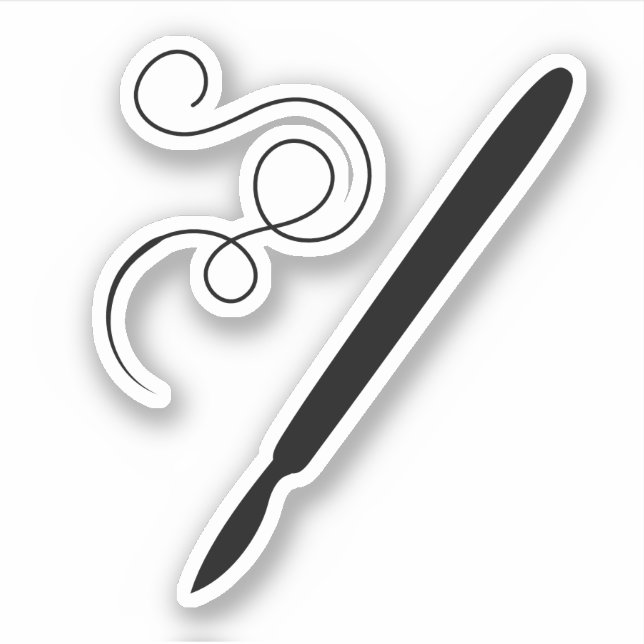 Farbskalpell und Nadelaufkleber Aufkleber (Vorderseite)