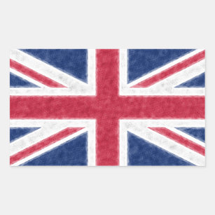 Farbskizze-Effekt UK Flag Union Jack Rechteckiger Aufkleber