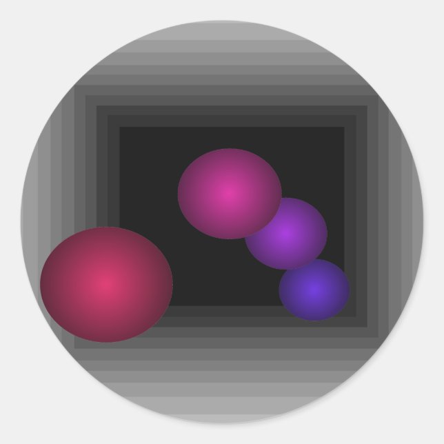 Farbspass 3 D optische Illusion Unendlichkeit Runder Aufkleber (Vorderseite)