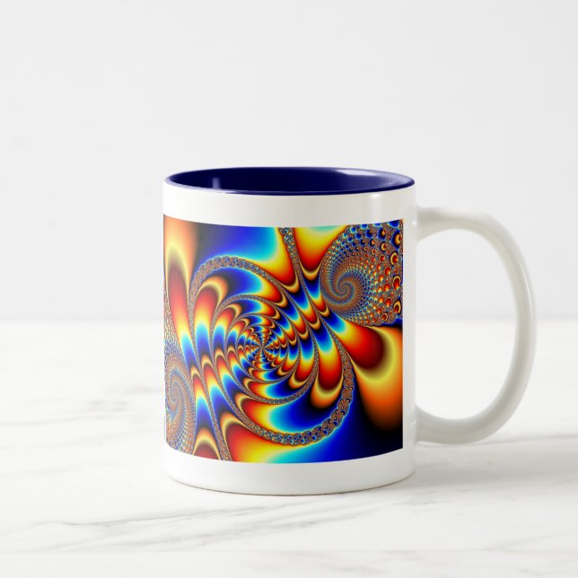 Farbspass - Fraktal Zweifarbige Tasse (Rechts)