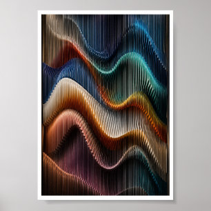 Farbspektrum parametrische Wellenwandkunst Poster