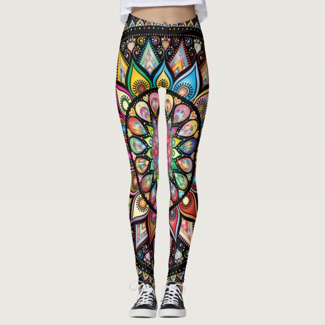 Farbspektrum von Mandala-Leggings Leggings (Vorderseite)