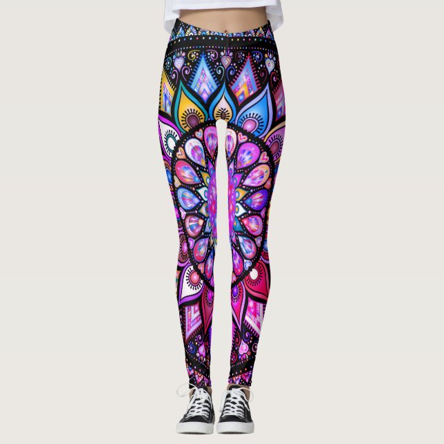 Farbspektrum von Mandala-Leggings Leggings (Vorderseite)