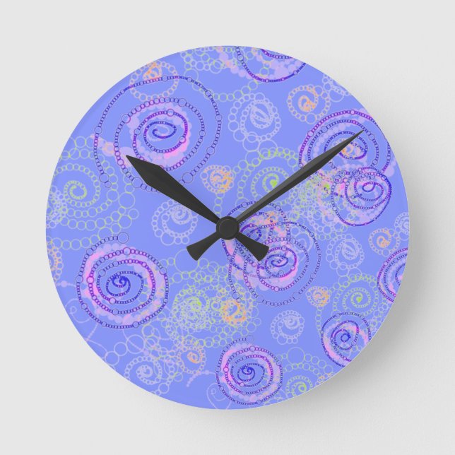 Farbspirale Uhr, Periwinkle Runde Wanduhr (Vorderseite)