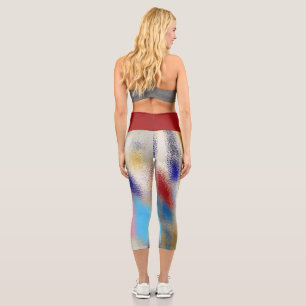 FARBSPLASHEN/ROT, PINK, BLAU, ORANGE, GELB, CAPRI LEGGINGS