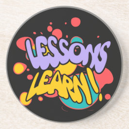 FARBSPLATTER-UNTERRICHTSTUNDEN GELERNT RUNDER SAND GETRÄNKEUNTERSETZER