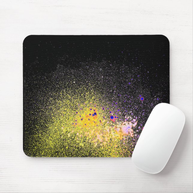 Farbspray Abstrakt auf schwarz Mousepad (Mit Mouse)