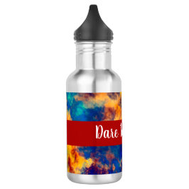 Farbspritze Blau Rot Gelb Aquamarin mehrfarbig Edelstahlflasche