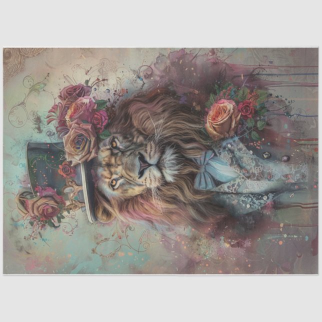 Farbspritzer-Löwe Seidenpapier (Vorderseite)