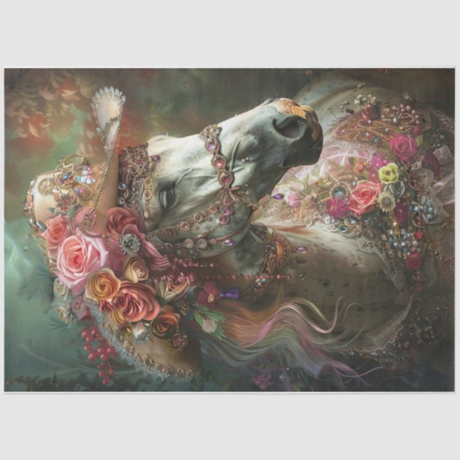 Farbspritzpferd Seidenpapier (Vorderseite)