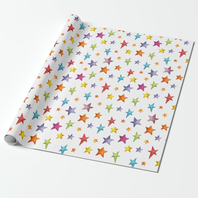 Farbsterne Geschenkpapier (Ungerollt)