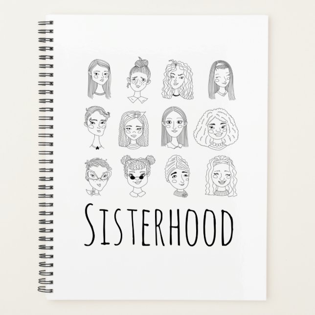 Farbstift Doodle Zeichnend Sisterhood Ink Doodle Planer (Vorderseite)