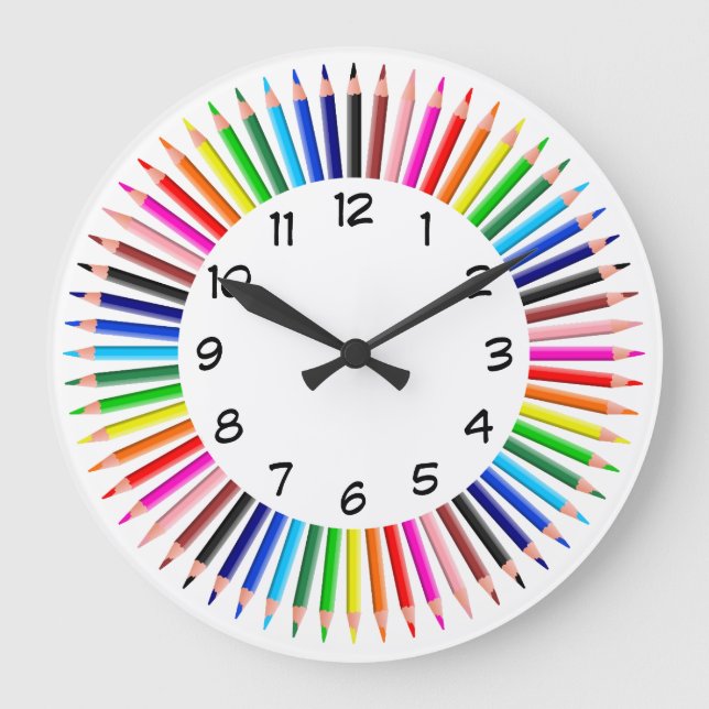 Farbstift Große Wanduhr (Vorderseite)