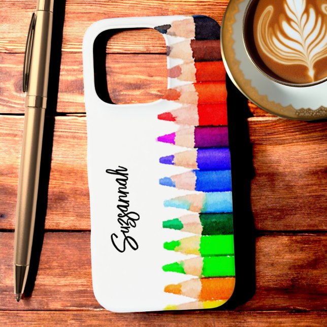 Farbstifte für Fun Name in Aquarellfarben Benutzer Case-Mate iPhone Hülle (Samsung phone case bad design with template text)