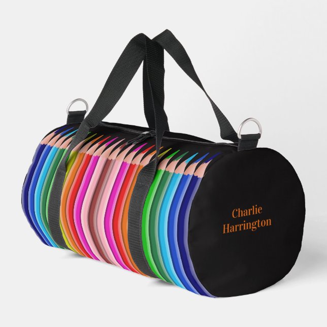Farbstifte individuelle Name Duffle Bag (Linke Seite)