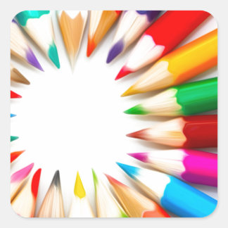 Farbstifte Quadratischer Aufkleber