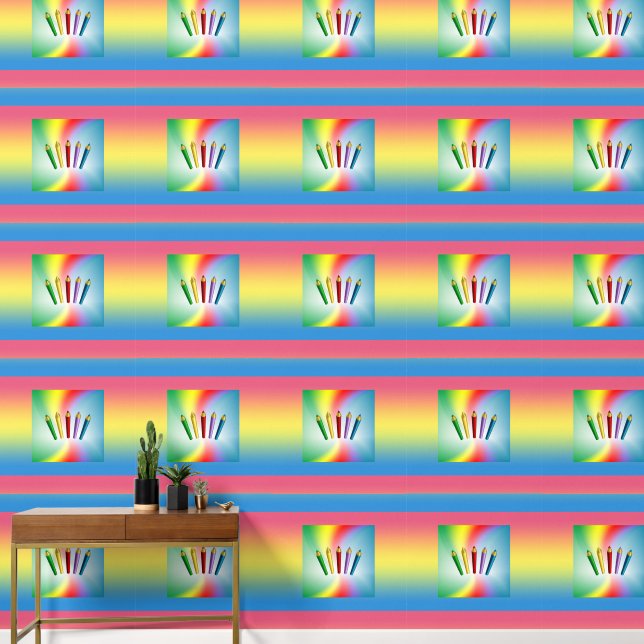 Farbstifte Tapete (Hausflur)