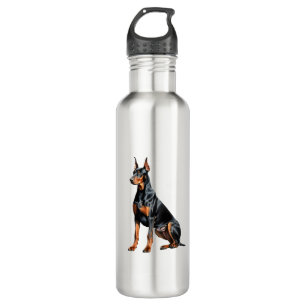 Farbstiftskizze eines Doberman Pinscher. Essen Edelstahlflasche