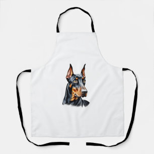 Farbstiftskizze eines Doberman Pinscher. Essen Schürze