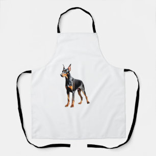 Farbstiftskizze eines Doberman Pinscher. Essen Schürze
