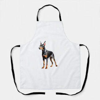 Farbstiftskizze eines Doberman Pinscher. Essen Schürze