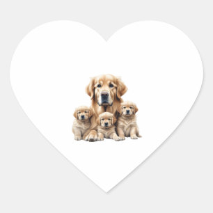 Farbstiftskizze eines Golden Retriever. wesentlich Herz-Aufkleber