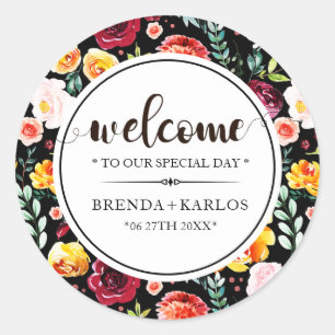 Farbstoffe fett Blume Muster Runder Aufkleber